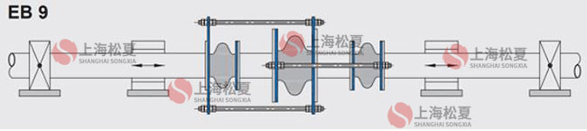 泄壓型橡膠膨脹節(jié)安裝示意圖